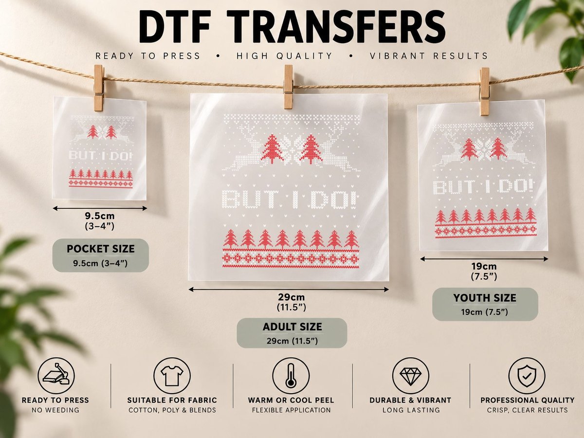 Couples Christmas but I Do I Don't Do Matching Xmas DTF Transfer Iron On