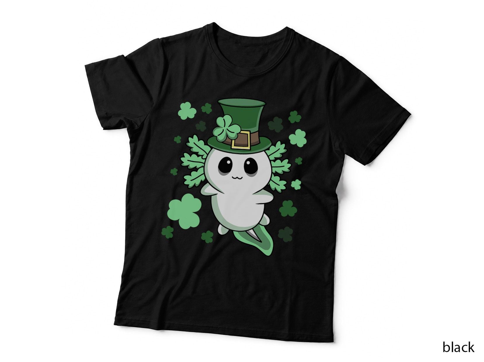 Cute Kawaii Irish St. Patrick's Day Axolotl, Unisex, Fun Animal T-Shirt