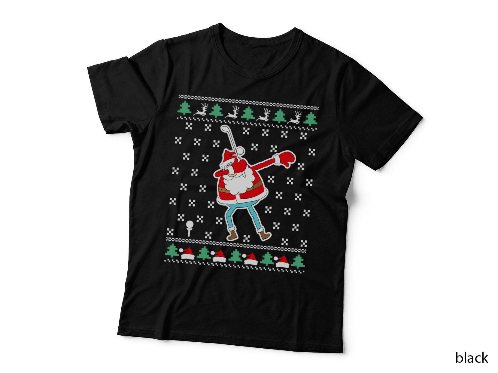Dabbing Santa Golf Ugly Christmas, Funny Christmas, Holiday Gift for Men T-Shirt