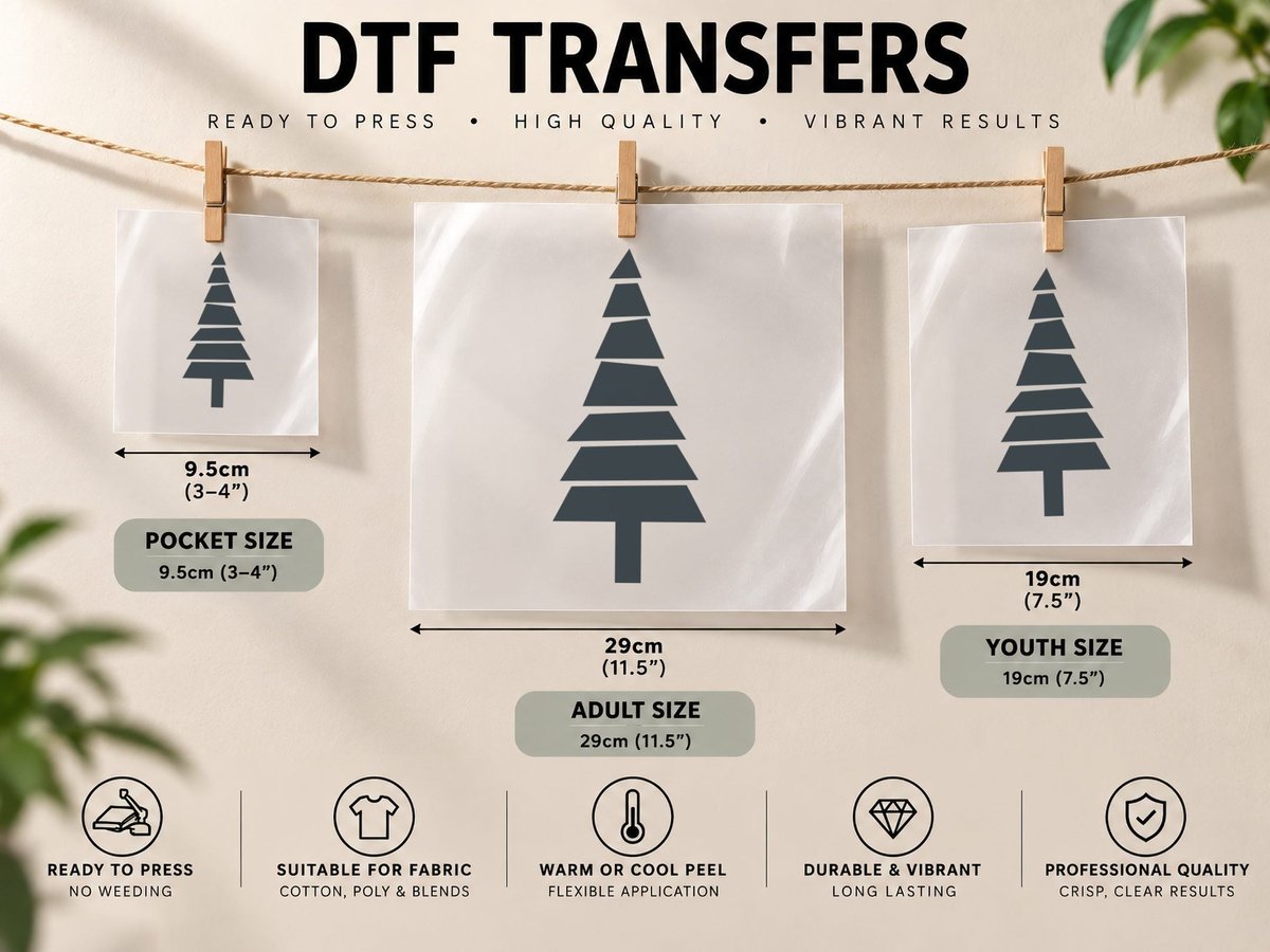 Dark Christmas Tree Silhouette Forest, Forest Graphic DTF Transfer Iron On