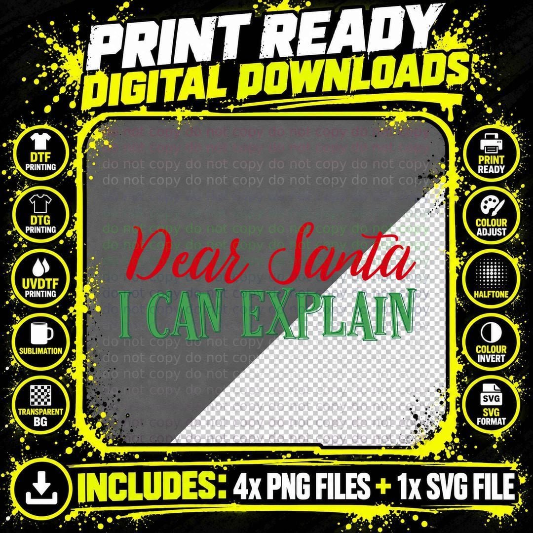 Dear Santa I Can Explain T-Shirt Png SVG Digital Bundle