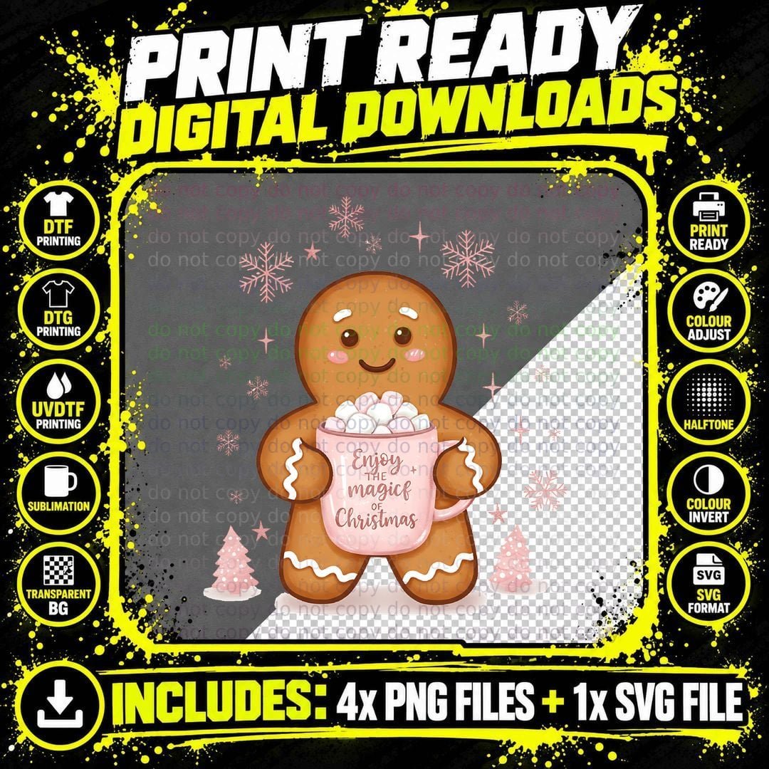 Enjoy the Magic of Christmas Heartbeat T-Shirt Png SVG Digital Bundle