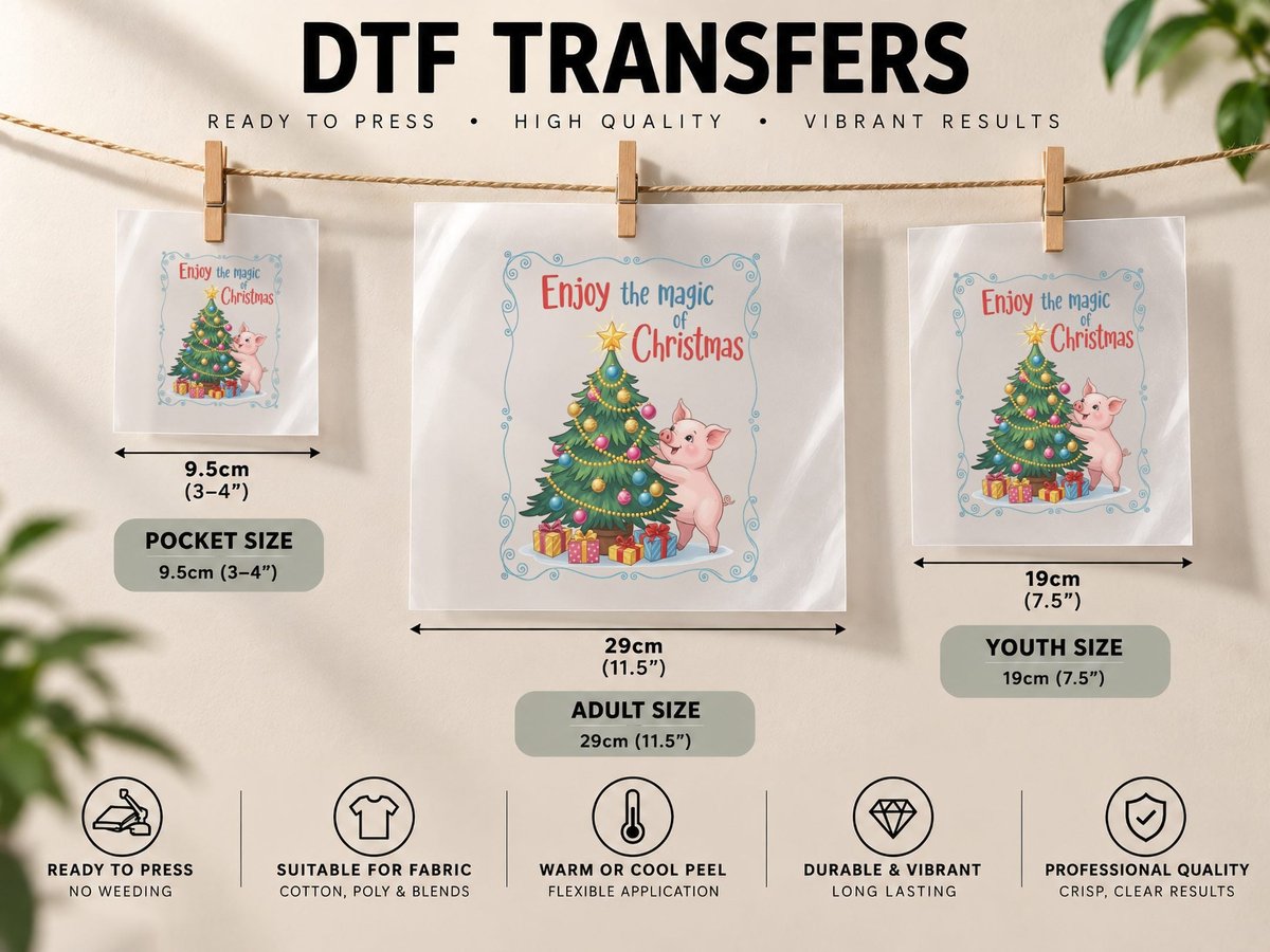 Enjoy the Magic of Christmas Heartbeat DTF Transfer Iron On
