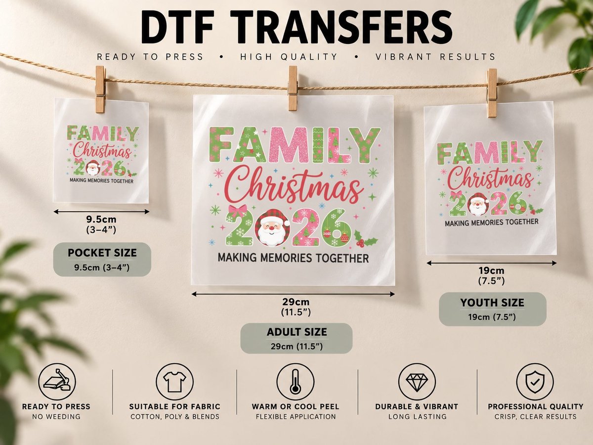 Family Christmas 2026 Christmas, Funny Xmas DTF Transfer Iron On