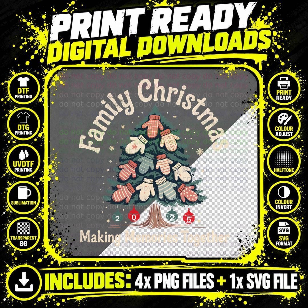 Family Christmas Making Memories Together Family Png SVG Digital Bundle