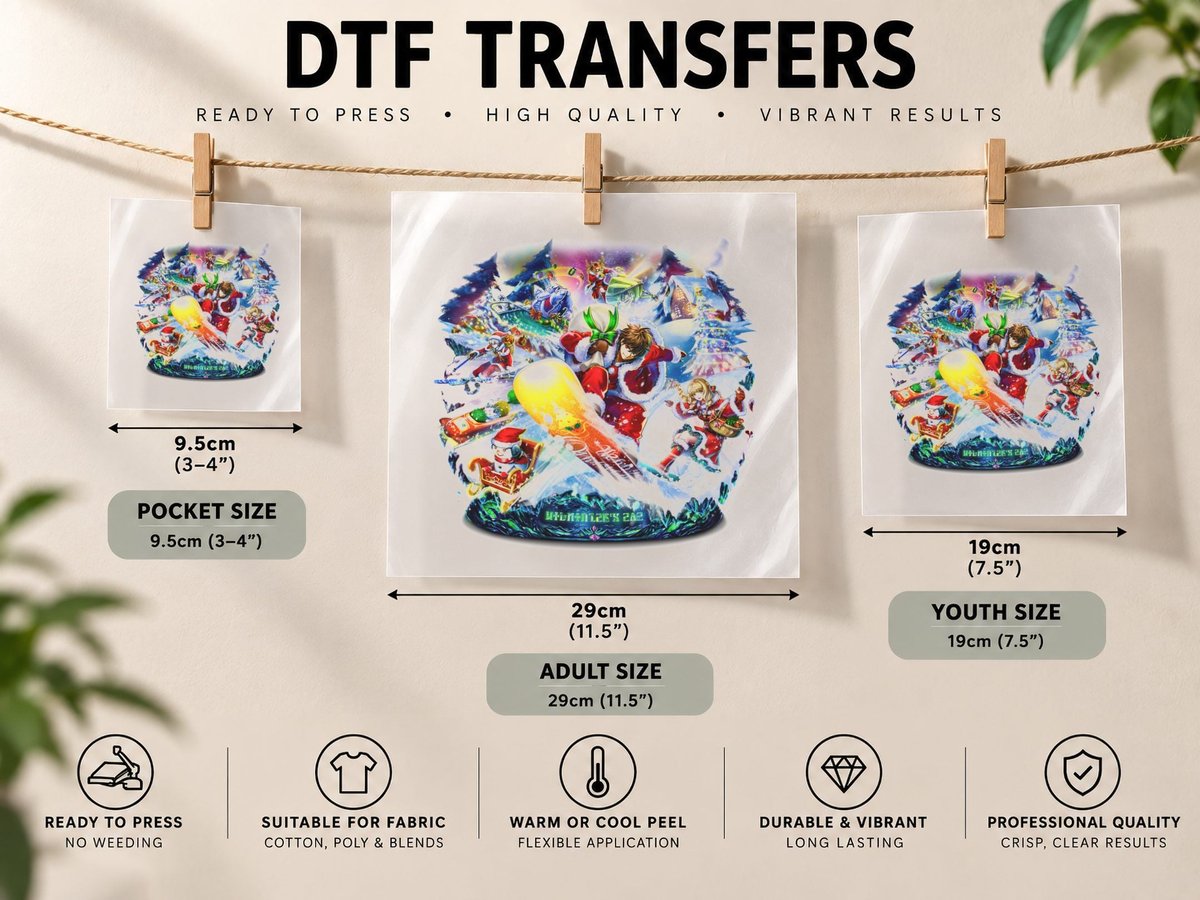 Fantasy Christmas Magical Halftone DTF Transfer Iron On