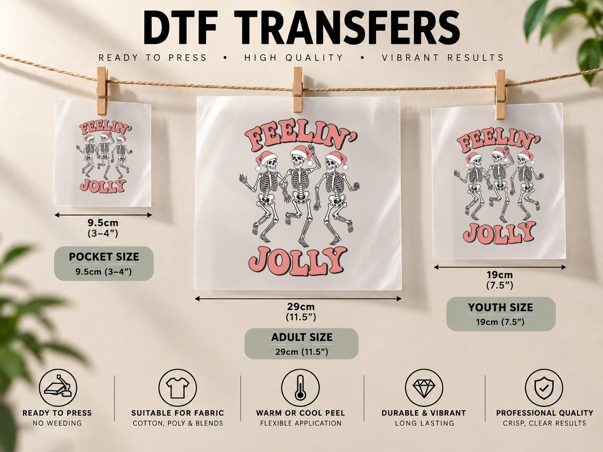 Feelin' Jolly Christmas, Funny Xmas, Xmas Humor DTF Transfer Iron On