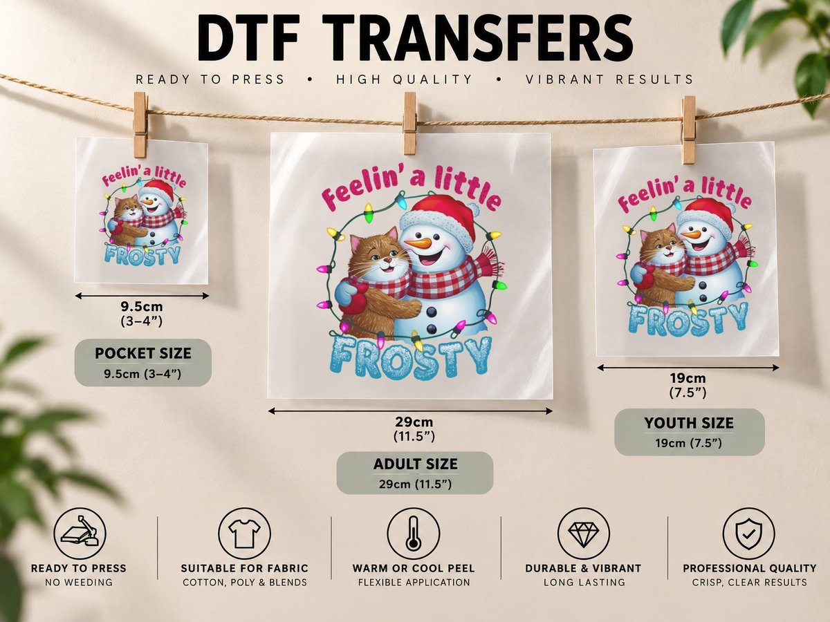 Feelin' a Little Frosty Christmas, Funny Xmas, Ugly DTF Transfer Iron On