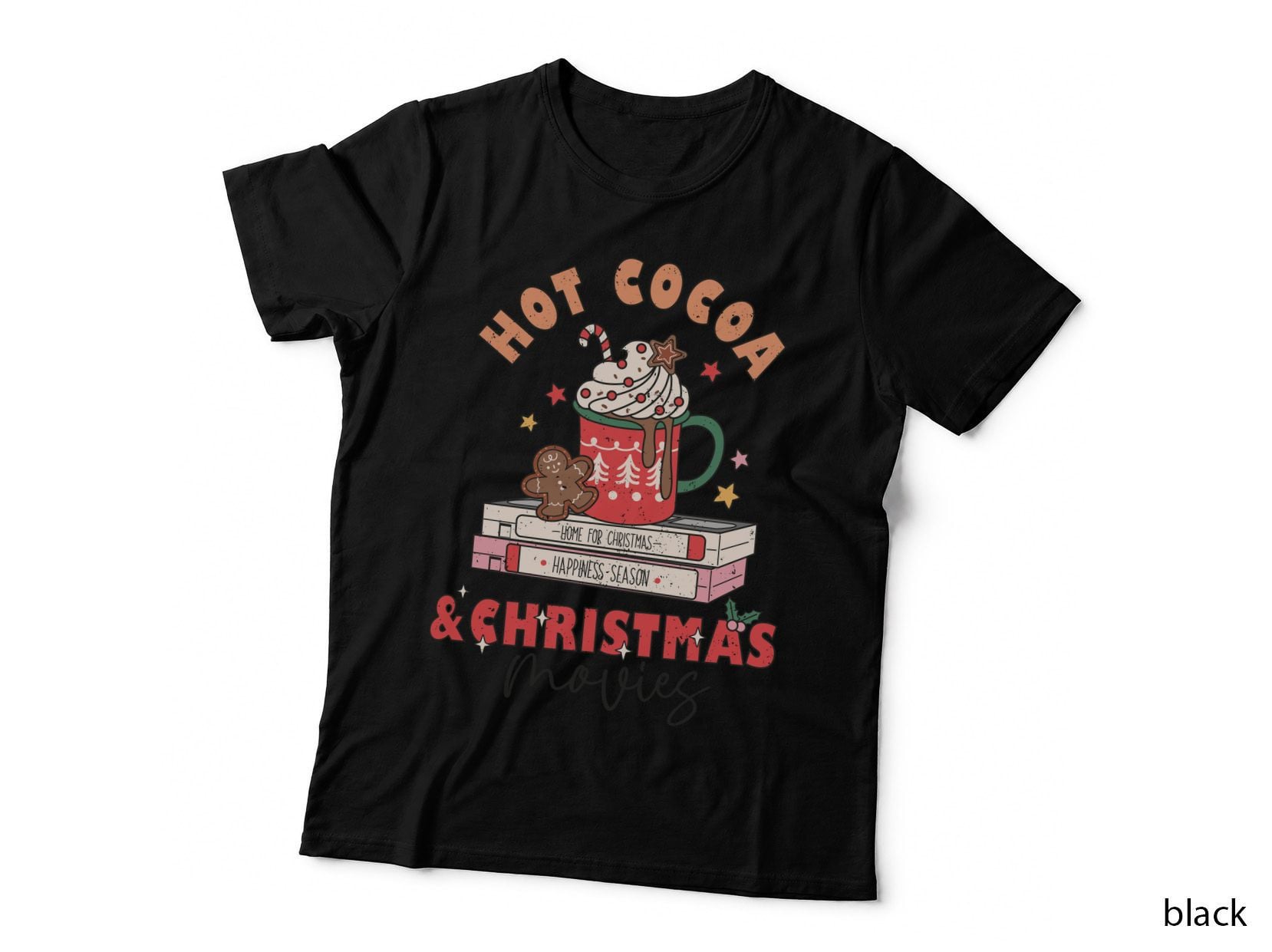 Festive Christmas Bow with Bells Christmas T-Shirt, Christmas Graphic Tee