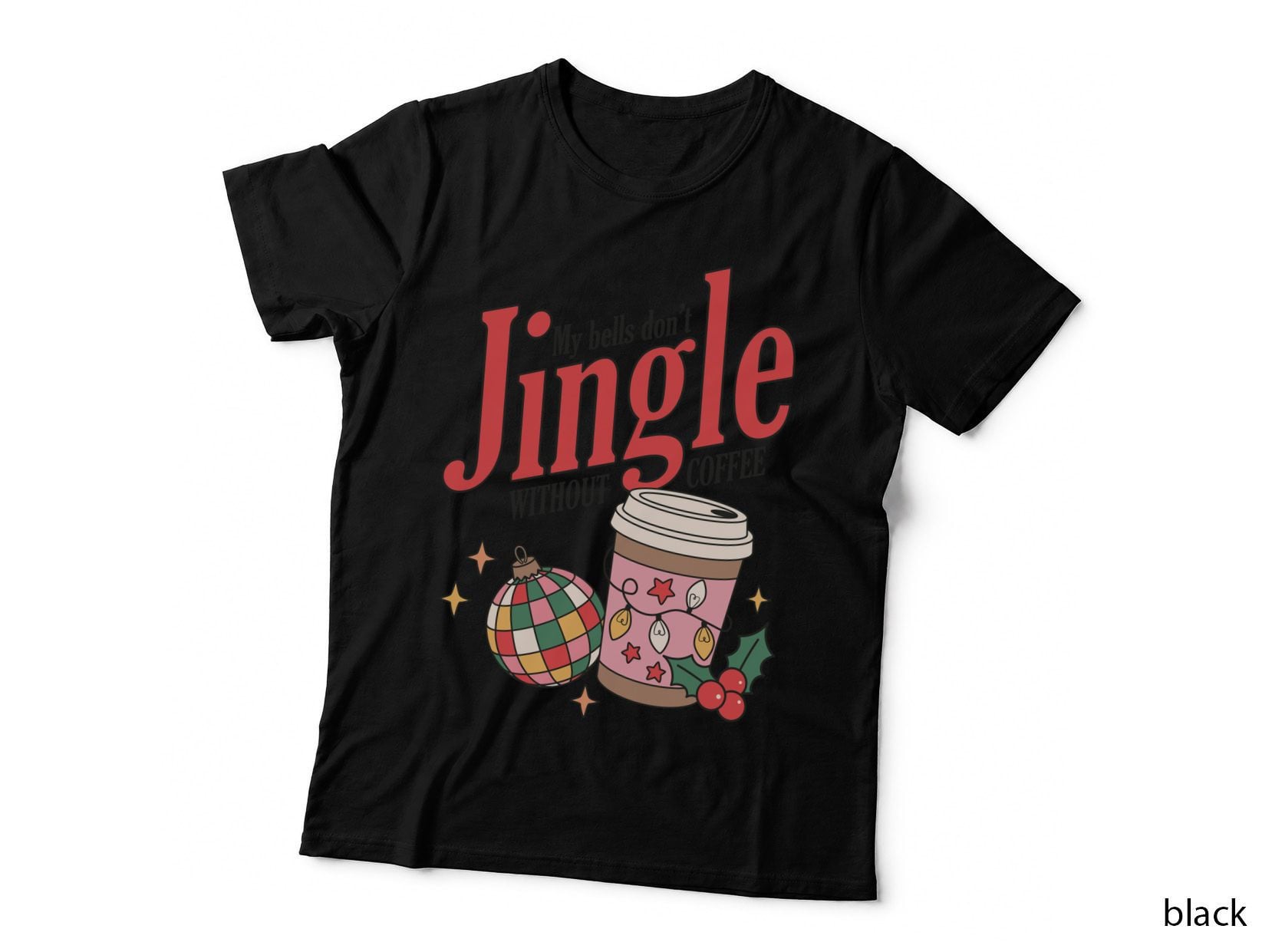 Festive Christmas Bow with Poinsettia Christmas T-Shirt, Christmas Graphic Tee