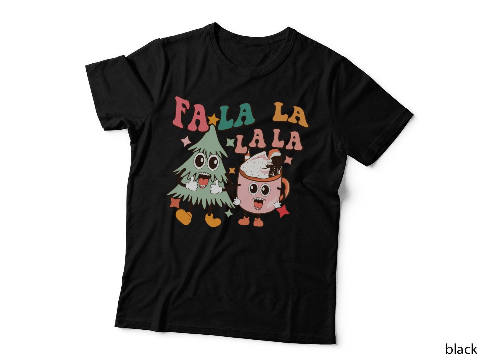 Festive Plaid Bow with Stars Christmas Design T-Shirt, Christmas Graphic Tee
