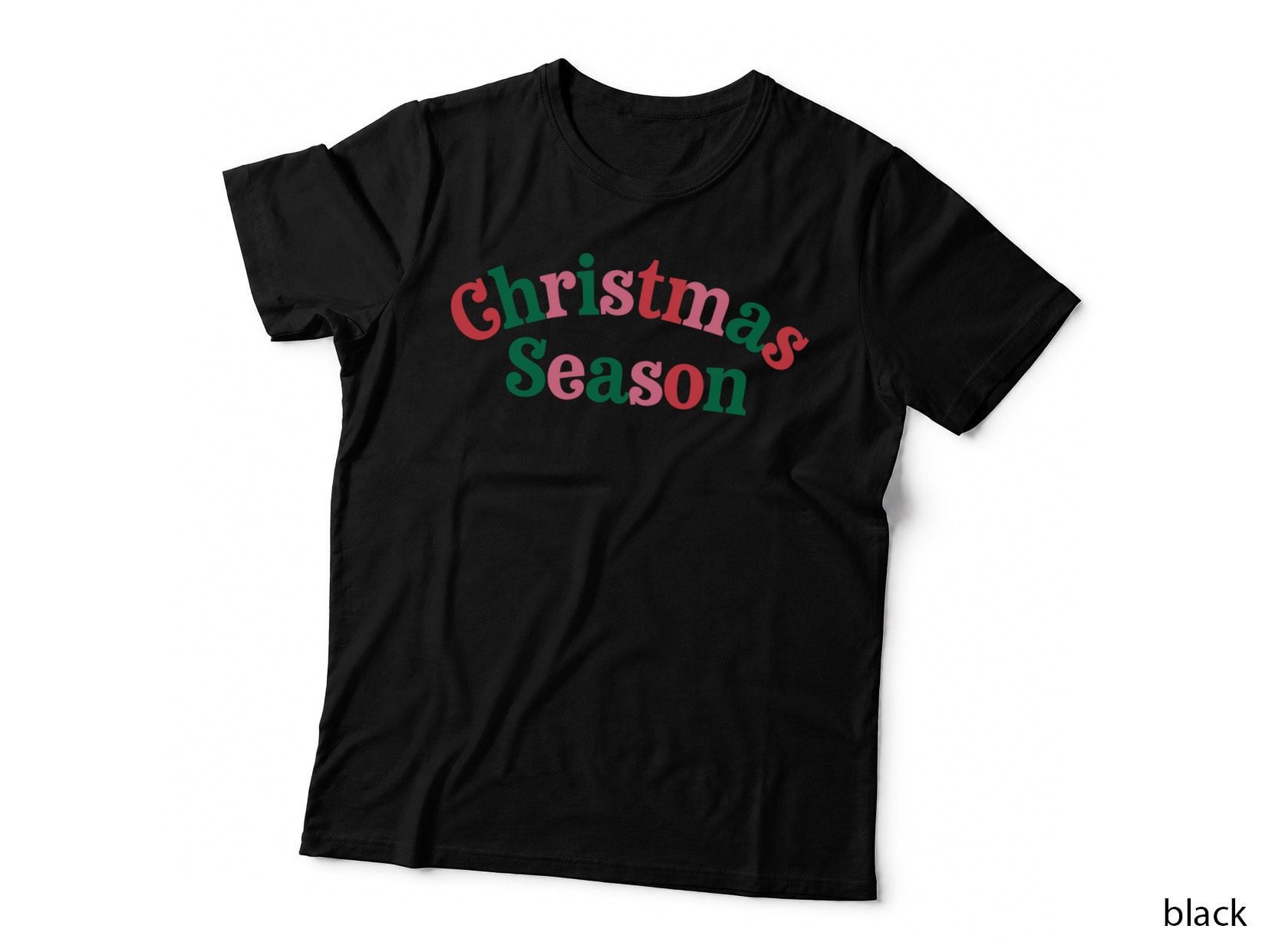 Festive Red White Striped Bow Christmas T-Shirt, Christmas Graphic Tee