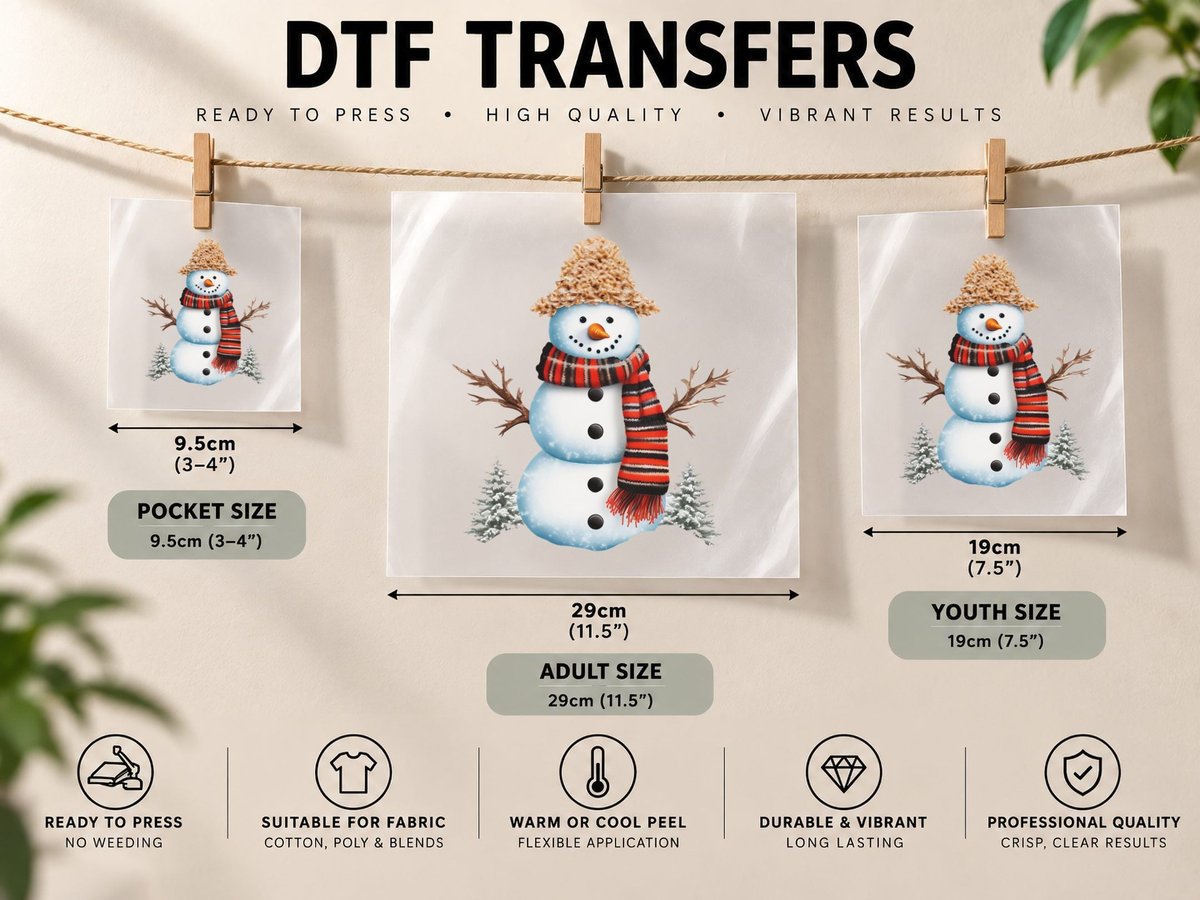 Festive Snowman with Pinecone Hat Winter, Winter Graphic DTF Transfer Iron On