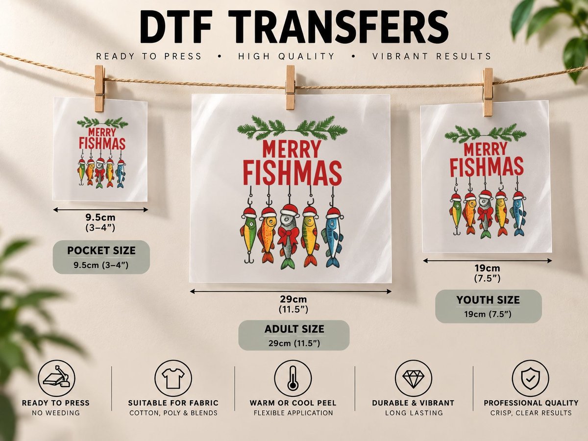 Four Framed Animal Cards Christmas, Funny Xmas Graphic DTF Transfer Iron On