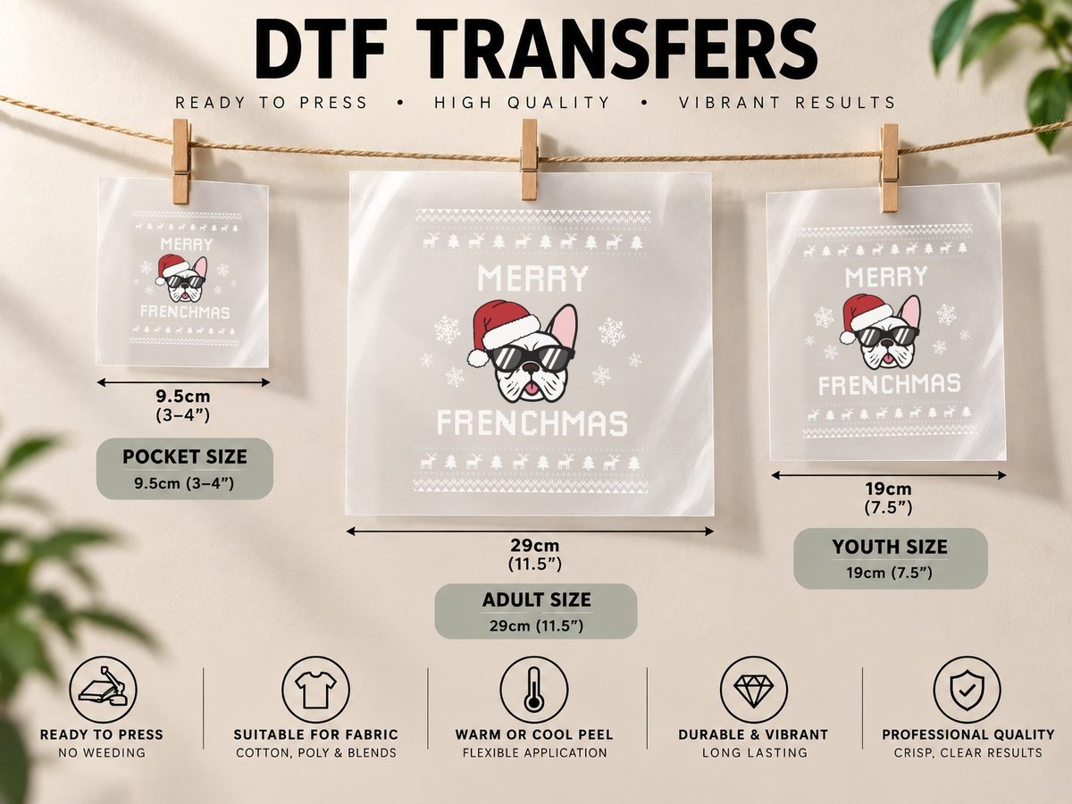 French Bulldog Owner Ugly Christmas, Dog Lover Gift DTF Transfer Iron On