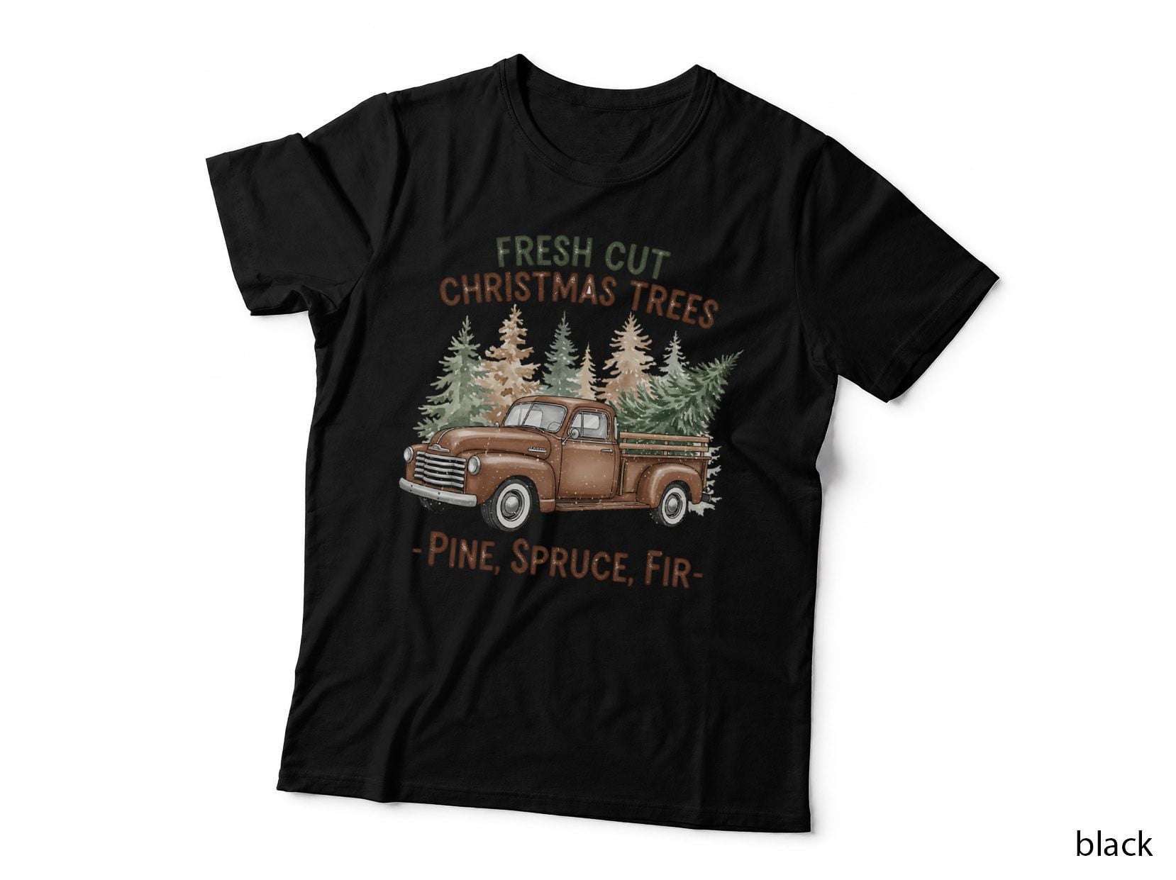 Fresh Cut Christmas Trees -Pine Spruce Fir- Heartbeat T-Shirt