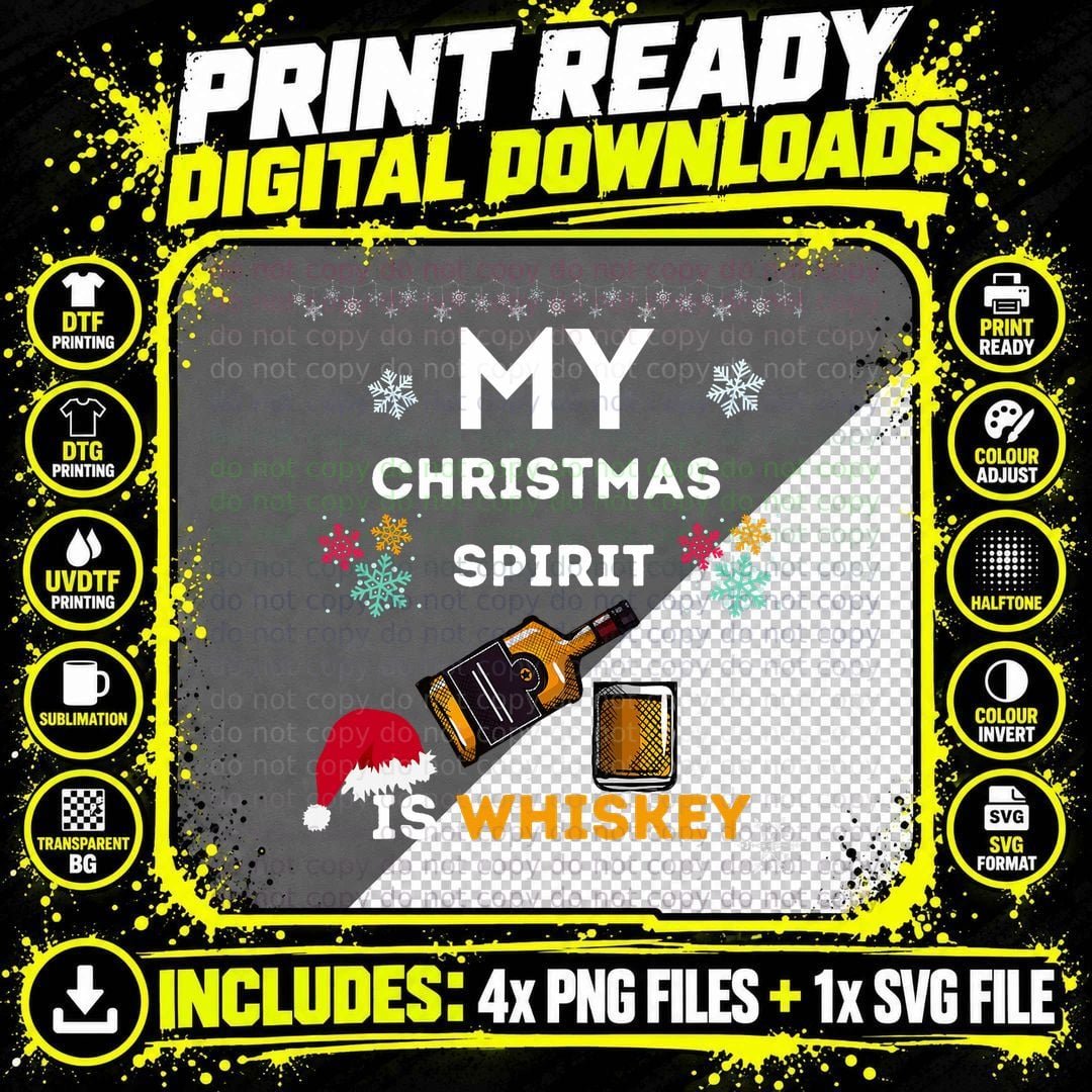 Funny Christmas Drinking Whiskey Liquor Drinker Saying Png SVG Digital Bundle