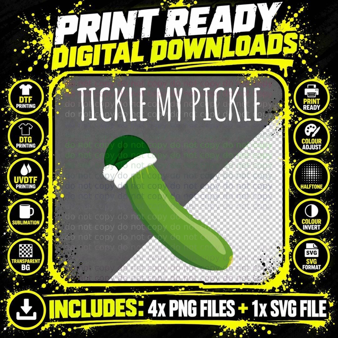 Funny Matching Couple His and Her Tickle My Pickle Png SVG Digital Bundle