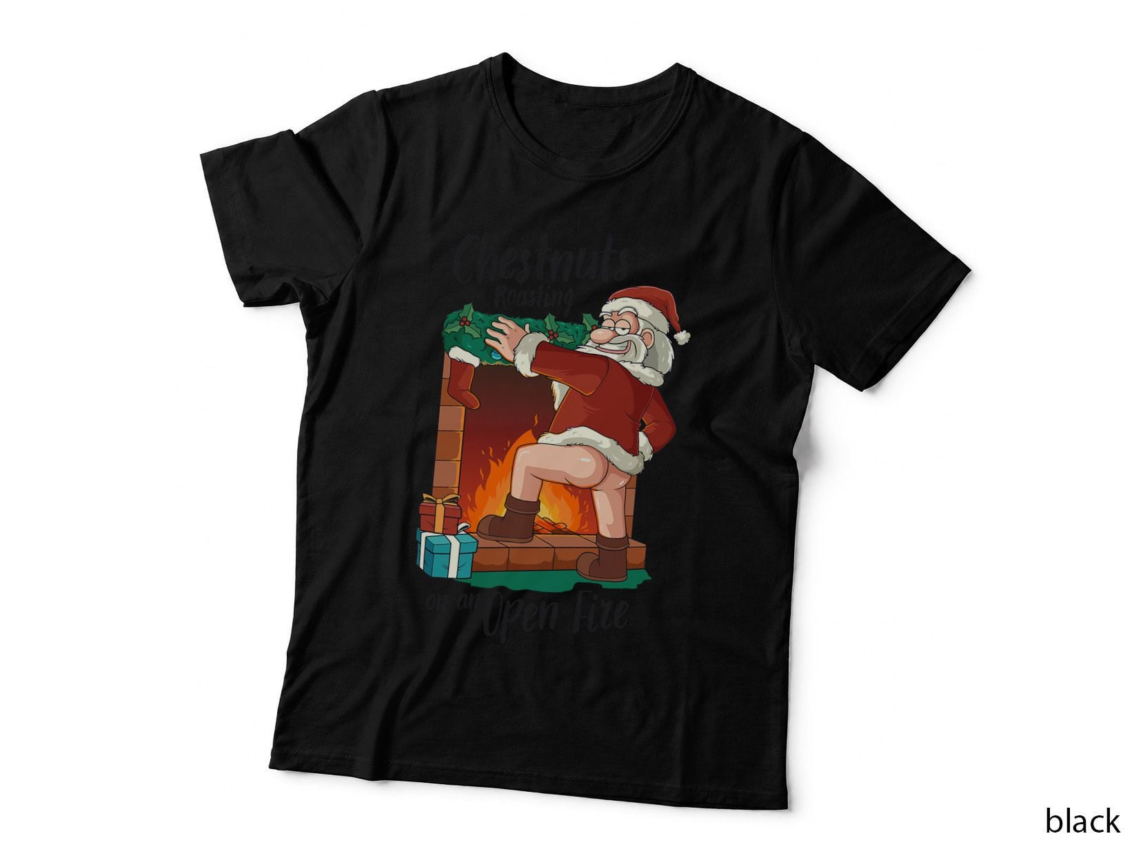 Funny Naughty Santa Dirty Food Pun Roasting Nuts Xmas T-Shirt