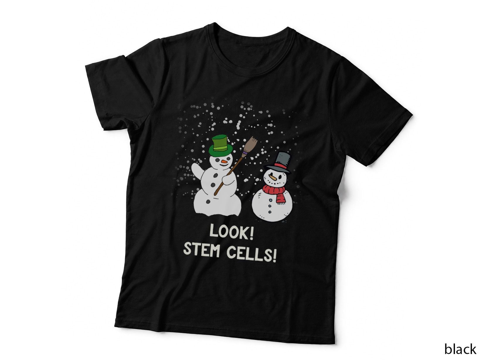 Funny Snowman Christmas Science Xmas Biology Snow Stem Cells T-Shirt