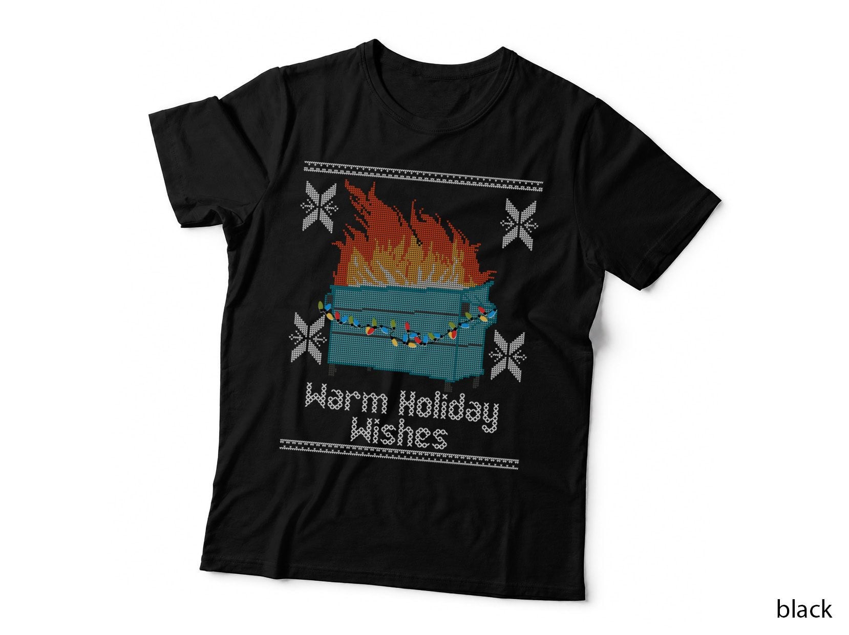 Funny Ugly Christmas Warm Holiday Wishes Dumpster Fire T-Shirt