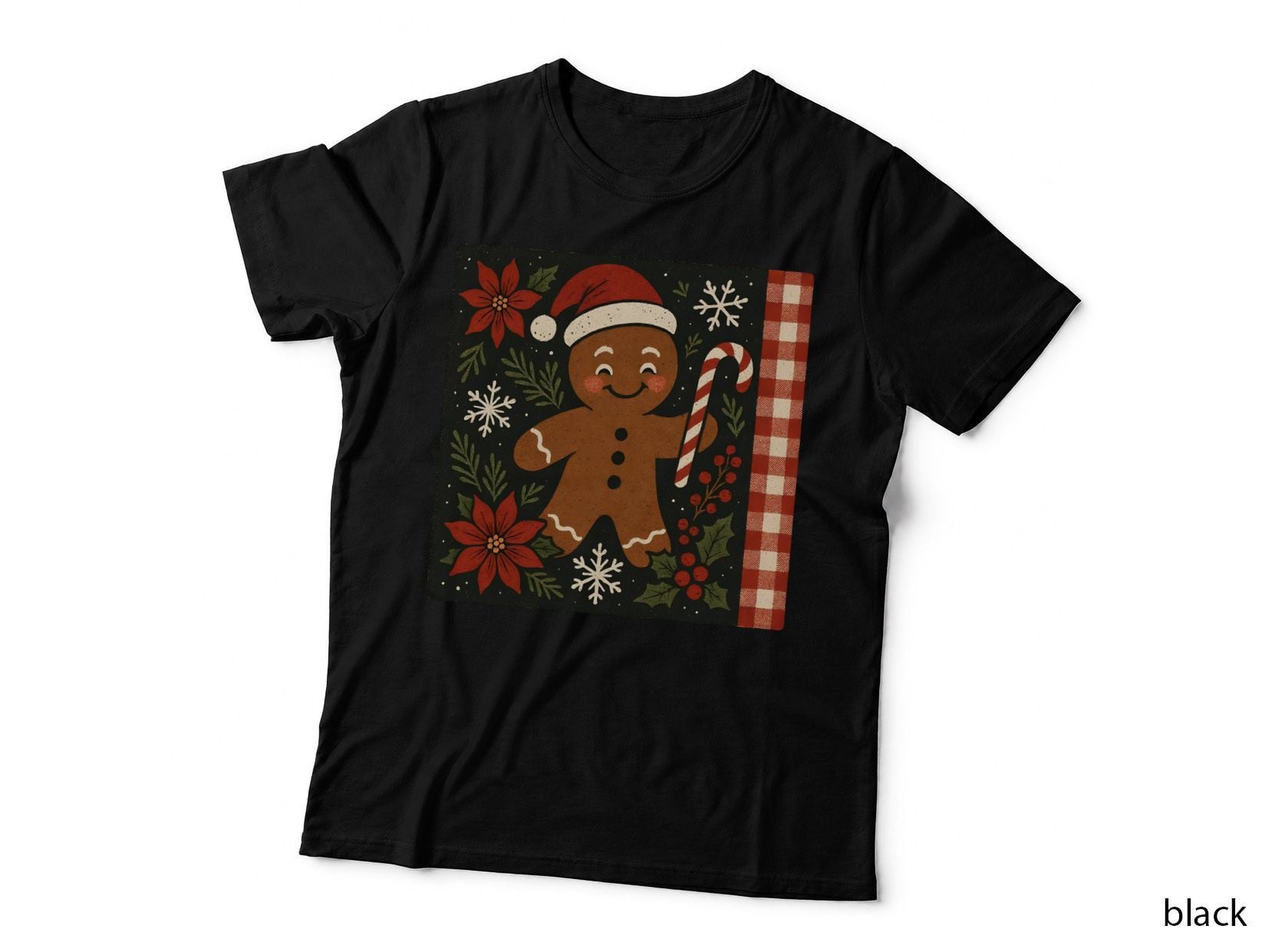 Gingerbread Candy Christmas T-Shirt, Funny Xmas Graphic Tee