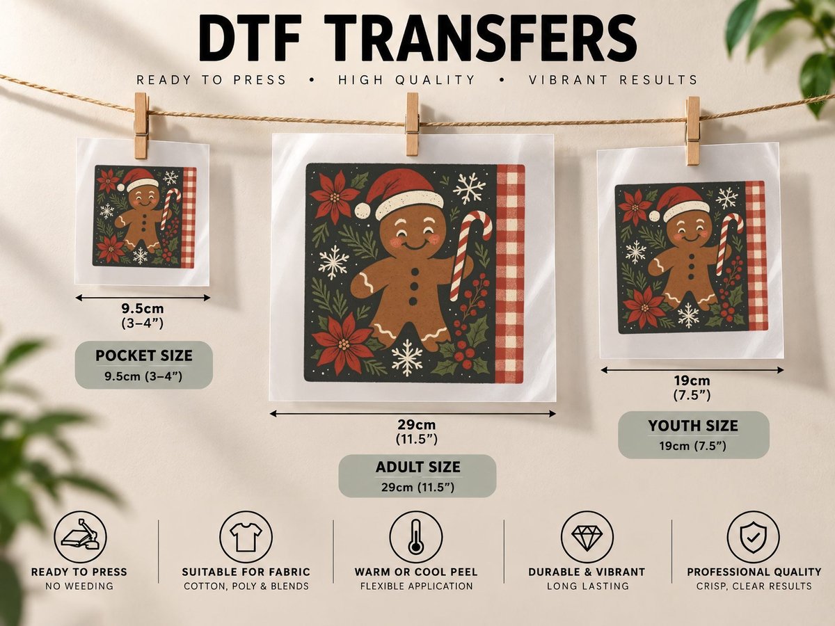 Gingerbread Candy Christmas, Funny Xmas Graphic DTF Transfer Iron On