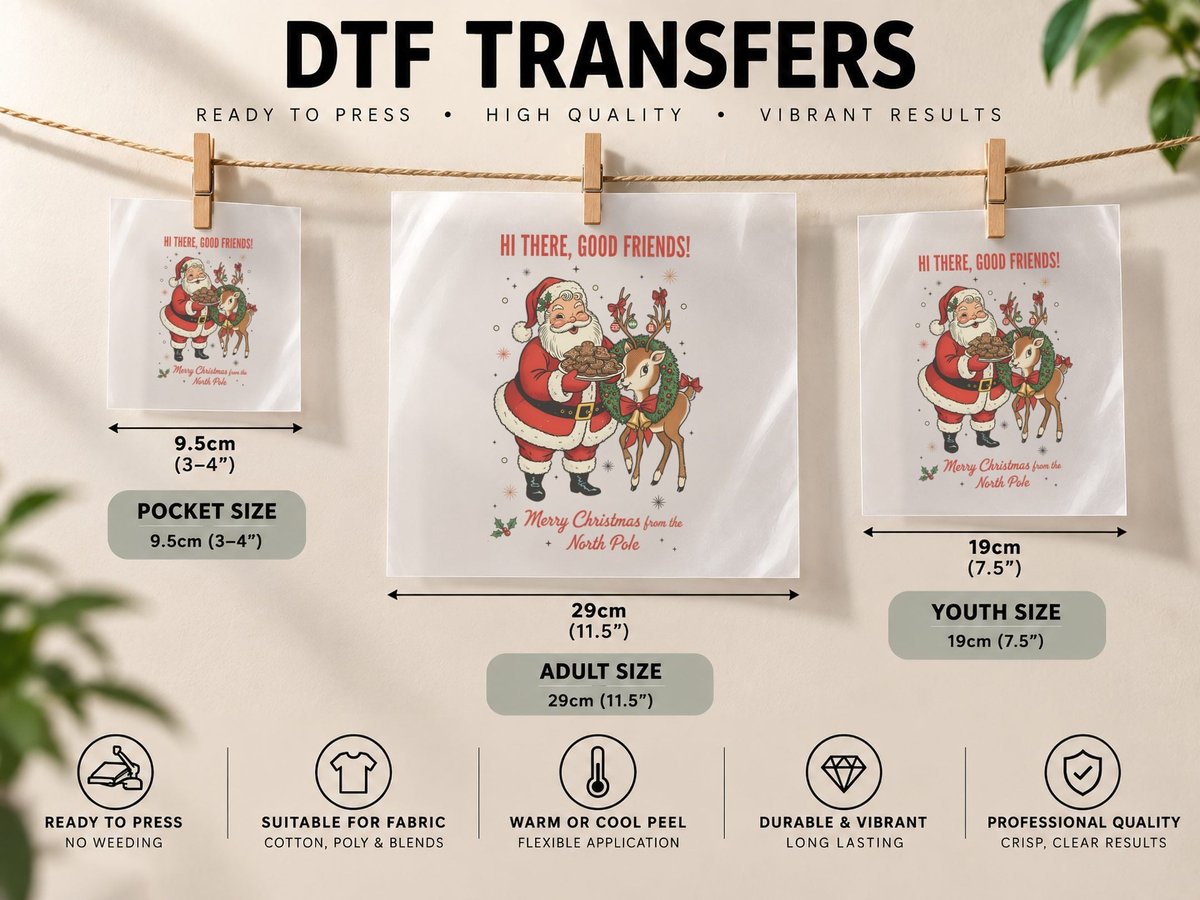 Gingerbread Cookie Company Made with Sugar Spice & DTF Transfer Iron On