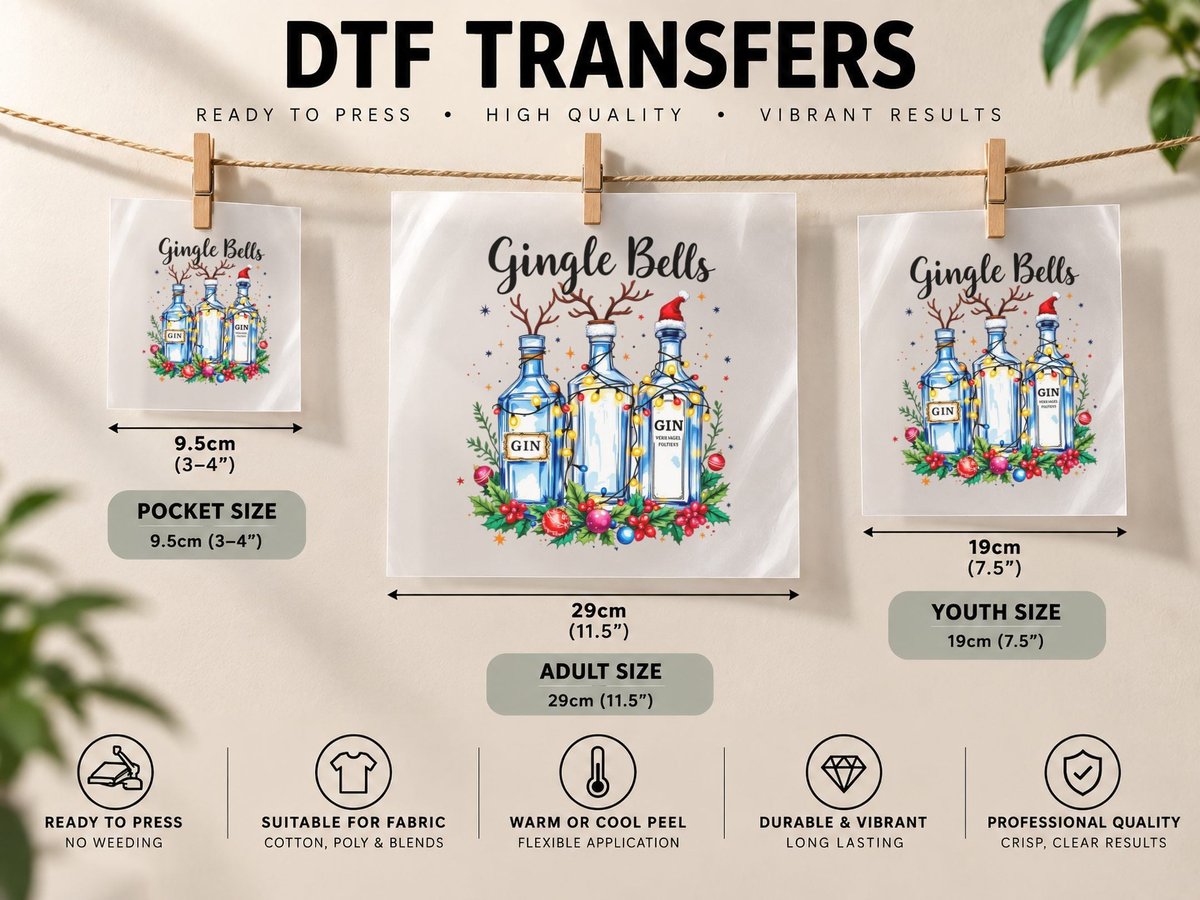 Gingle Bells Christmas, Funny Xmas, Holiday Gift DTF Transfer Iron On