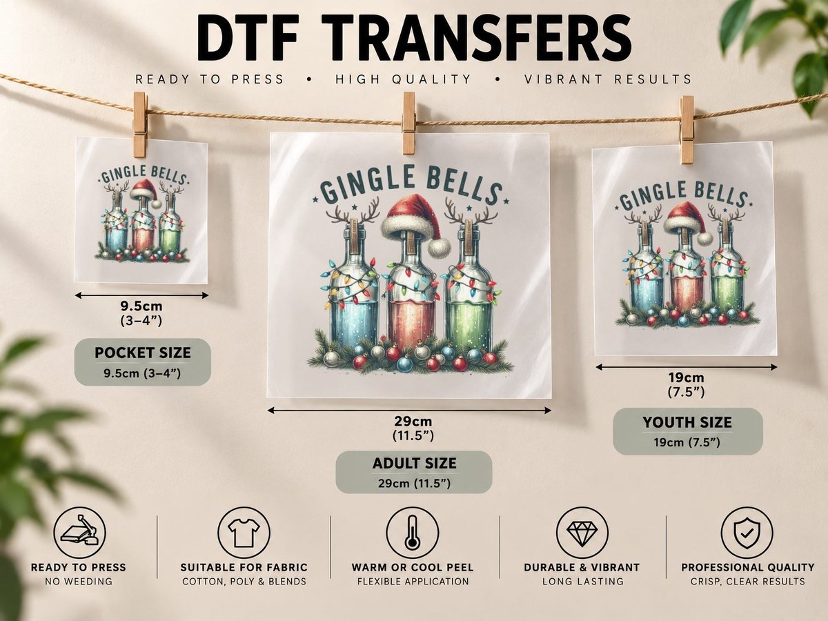 Gingle Bells Christmas, Funny Xmas, Xmas Humor DTF Transfer Iron On