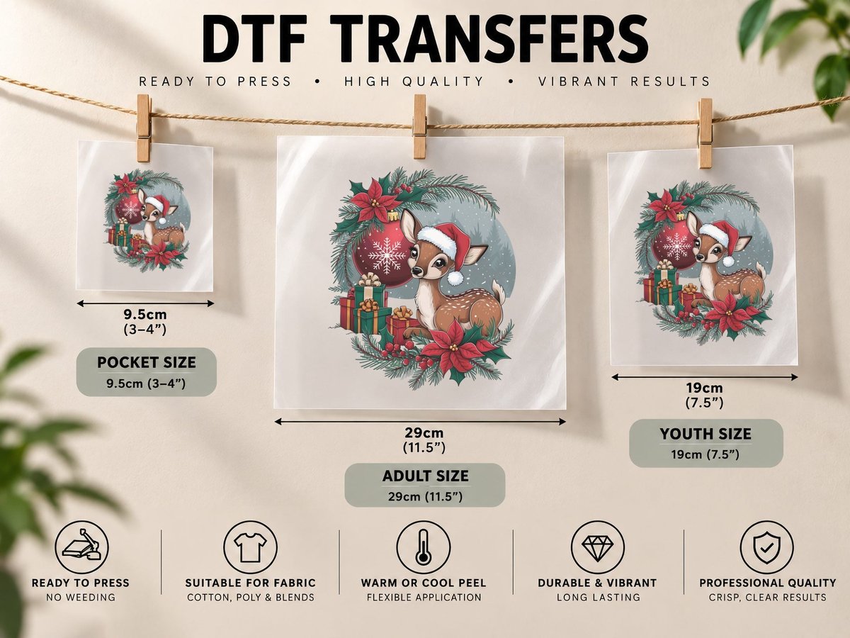Goose Antlers Lights Festive Christmas, Funny Xmas Graphic DTF Transfer Iron On