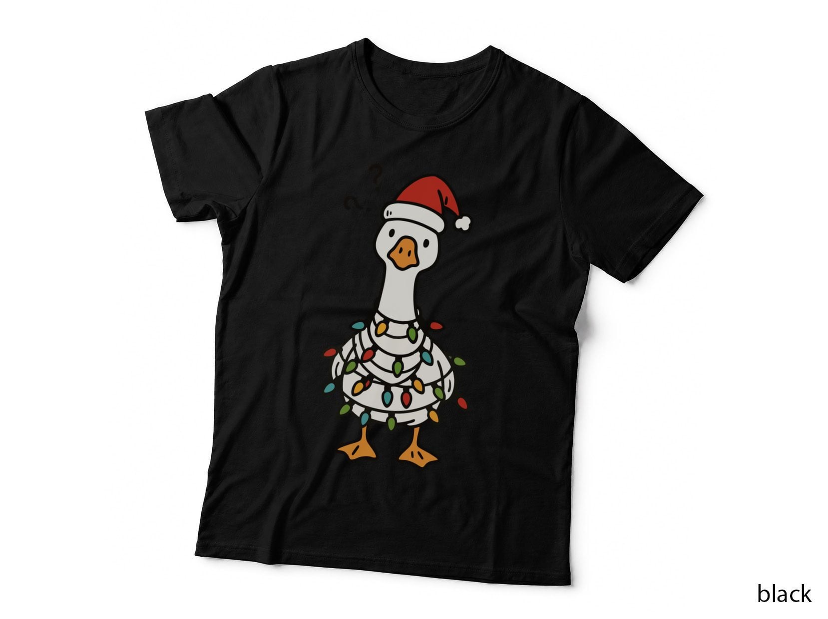 Goose in Light Garland Christmas T-Shirt, Funny Xmas Graphic Tee