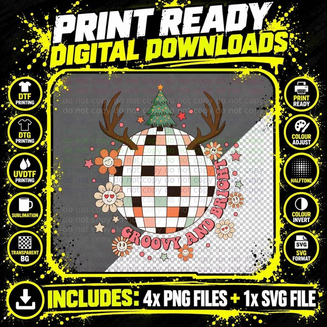 Green Bow Illustration Christmas T-Shirt Png SVG Digital Bundle