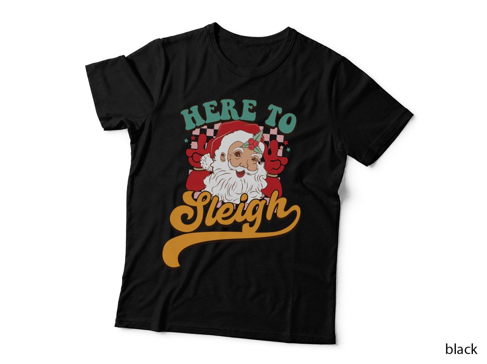 Green Bow Ribbon Illustration Christmas T-Shirt, Christmas Graphic Tee