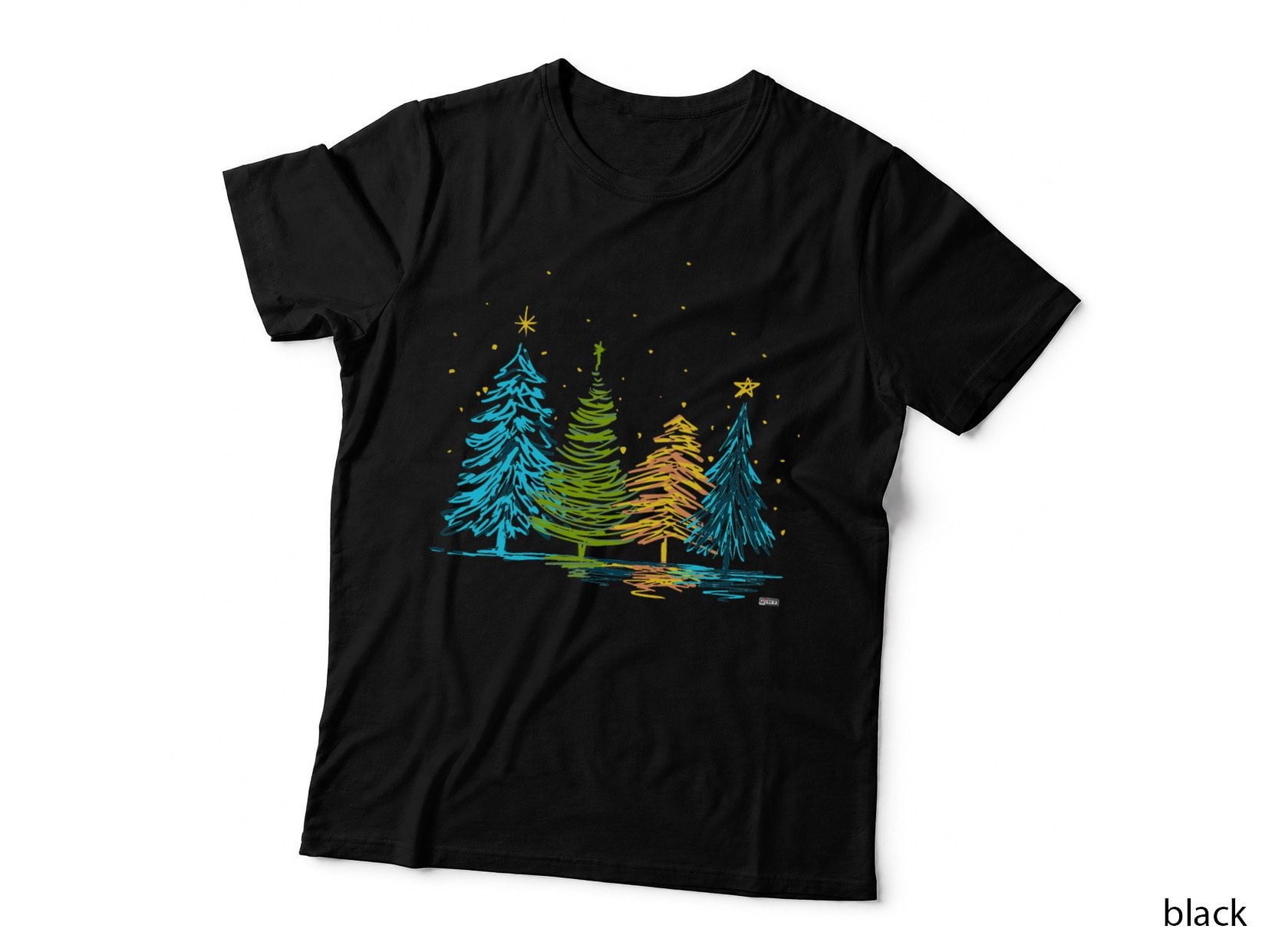 Hand Drawn Christmas Tree, Christmas Tree Hand Drawing T-Shirt