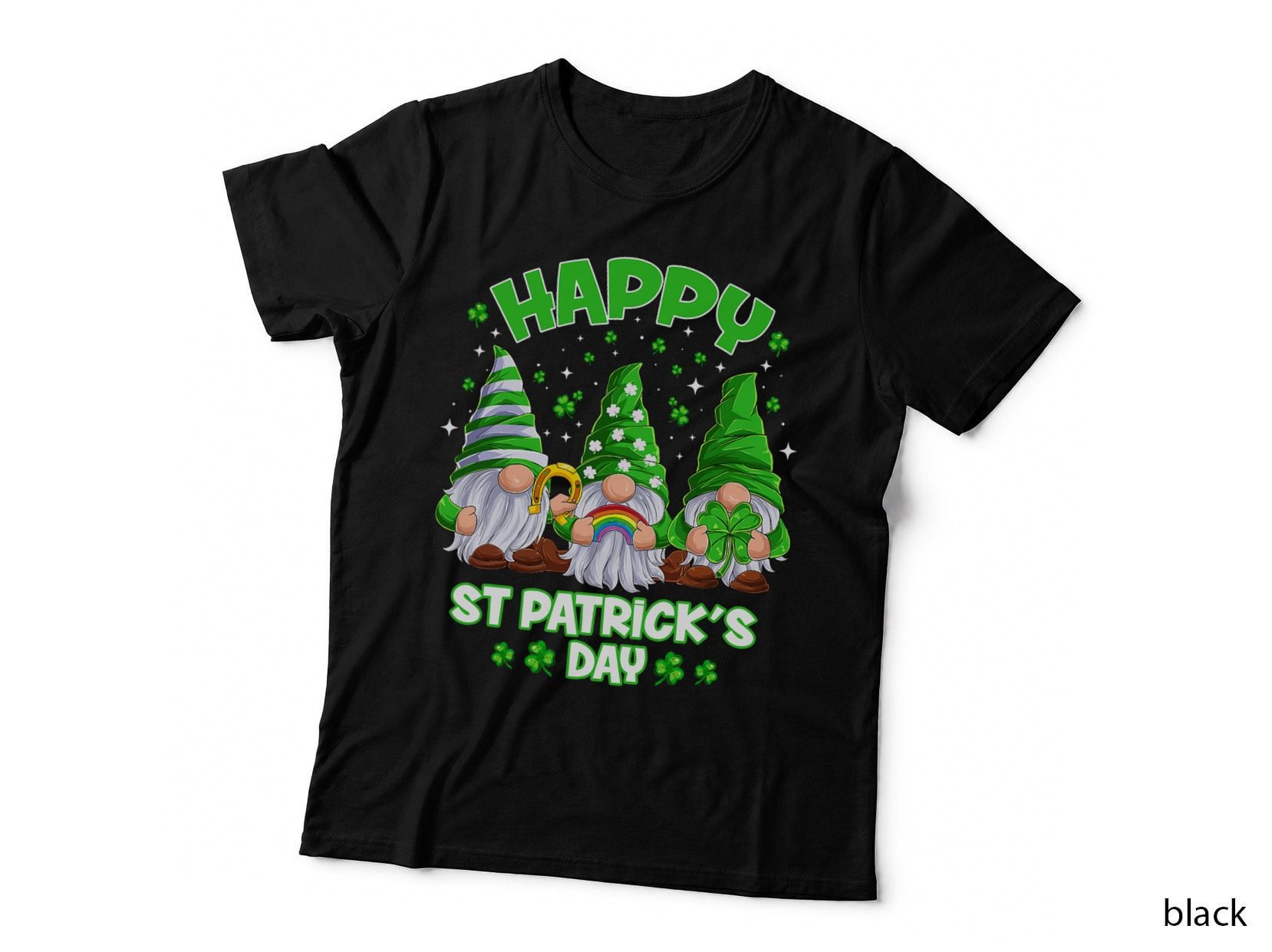 Happy St Patrick's Day Three Gnomes St Patricks Day, Irish, Shamrock T-Shirt