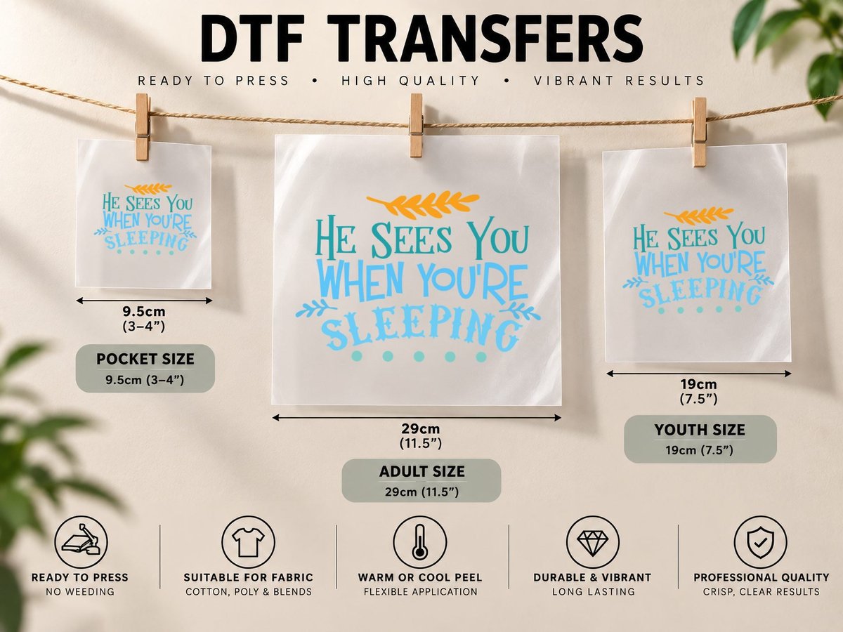 He Sees You When You're Sleeping DTF Transfer Iron On