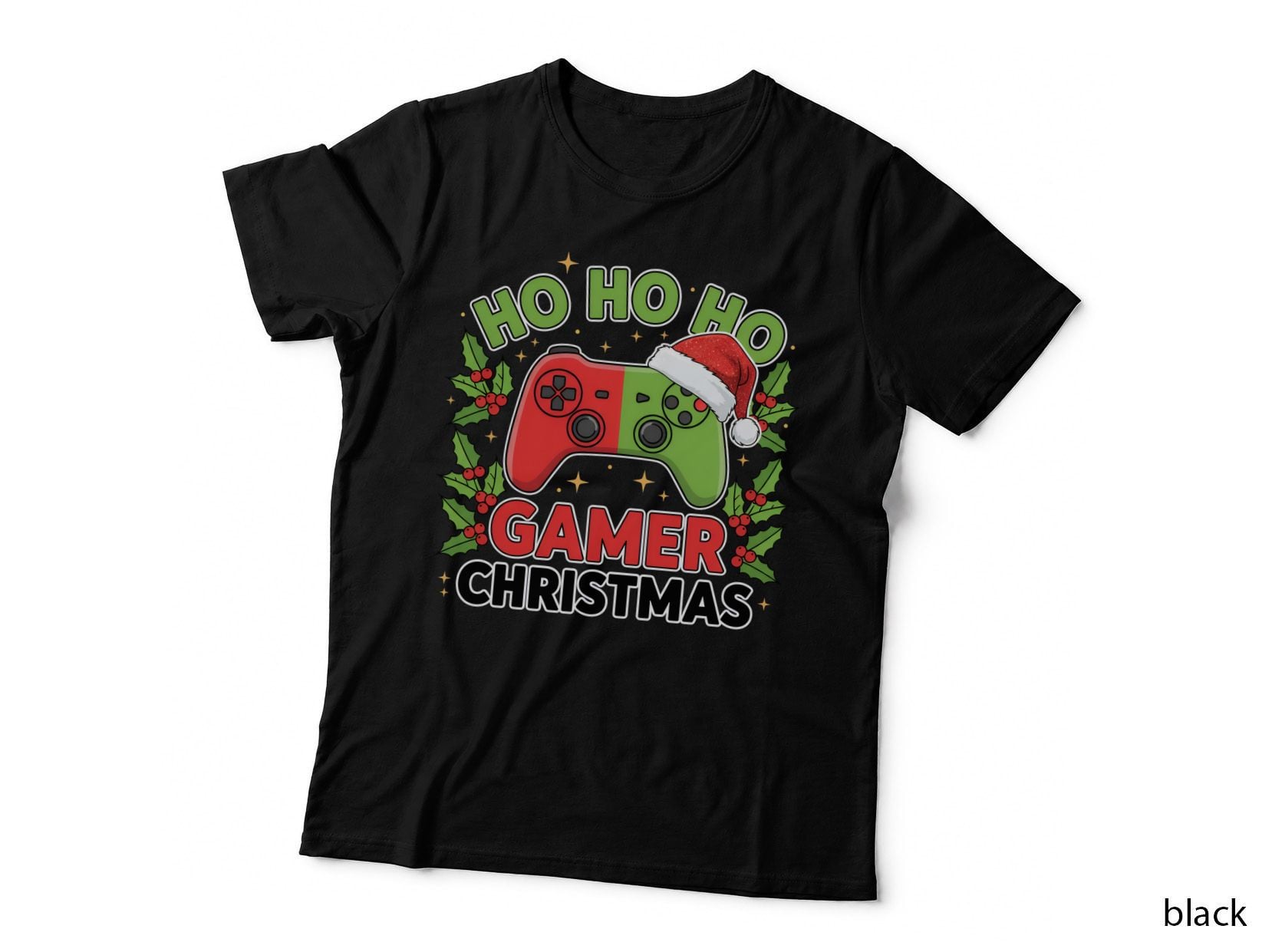 Ho Ho Gamer Christmas T-Shirt, Funny Xmas Tee, Holiday Gift Shirt