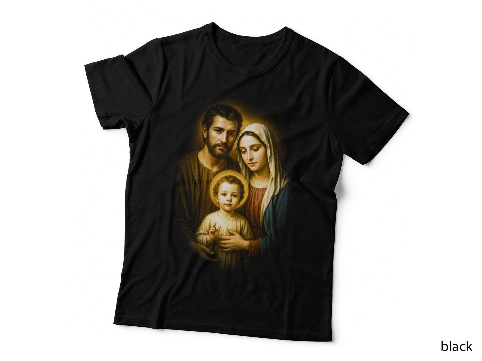 Holy Family T-Shirt, Halftone Holy Family Nativity Graphic Tee, Catholic Shirt