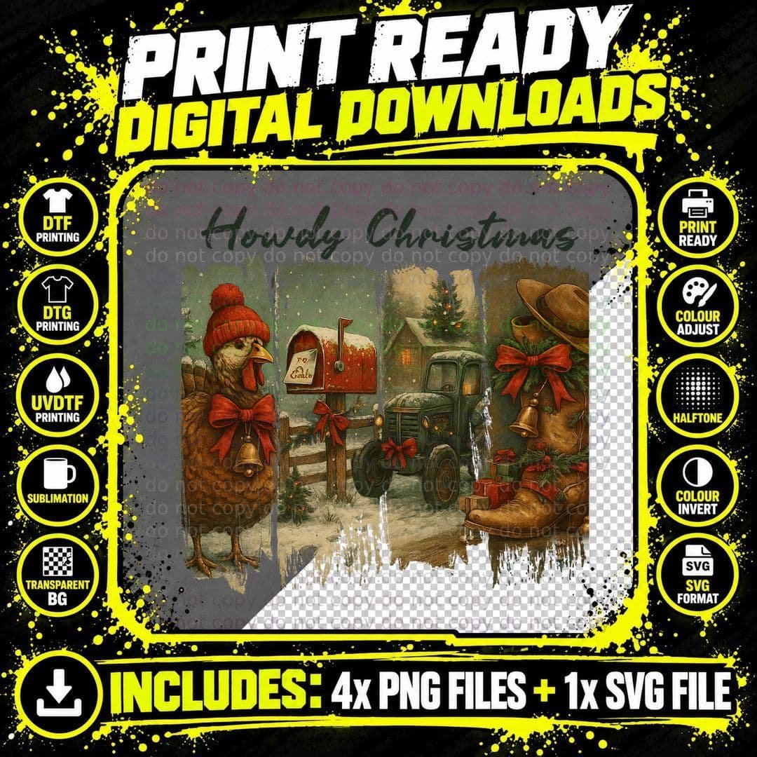 Howdy Christmas T-Shirt, Funny Xmas Tee Png SVG Digital Bundle