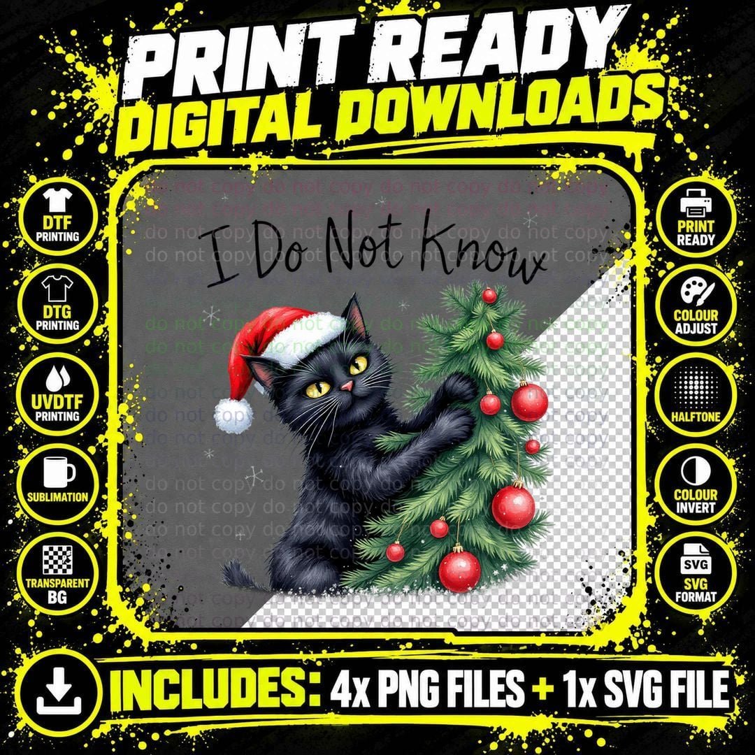 I Do Not Know Christmas T-Shirt, Funny Xmas Tee Png SVG Digital Bundle