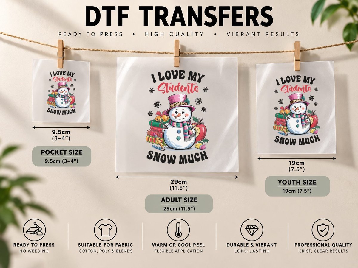 I Love My Students Snow Much Winter DTF Transfer Iron On