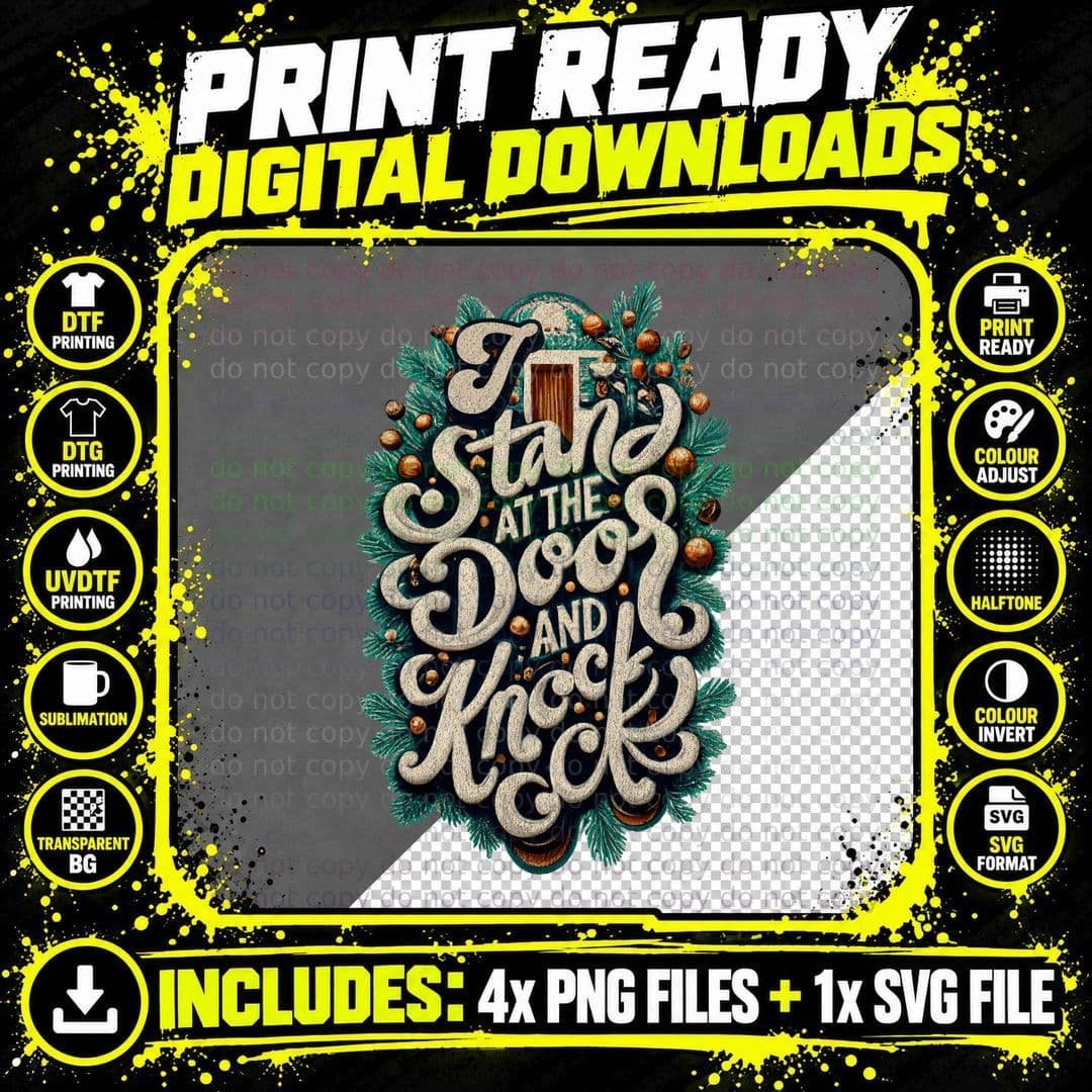 I Stand at the Door and Knock T-Shirt Png SVG Digital Bundle