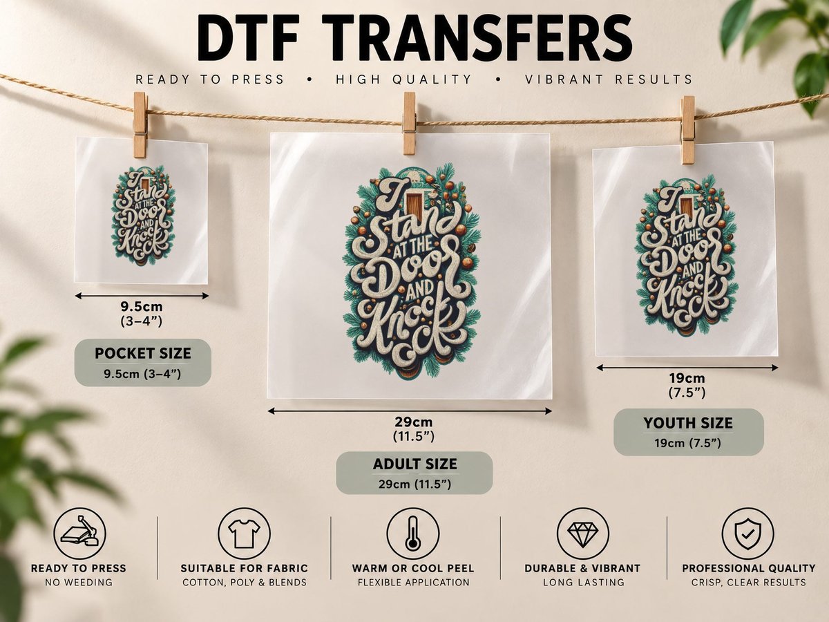 I Stand at the Door and Knock DTF Transfer Iron On