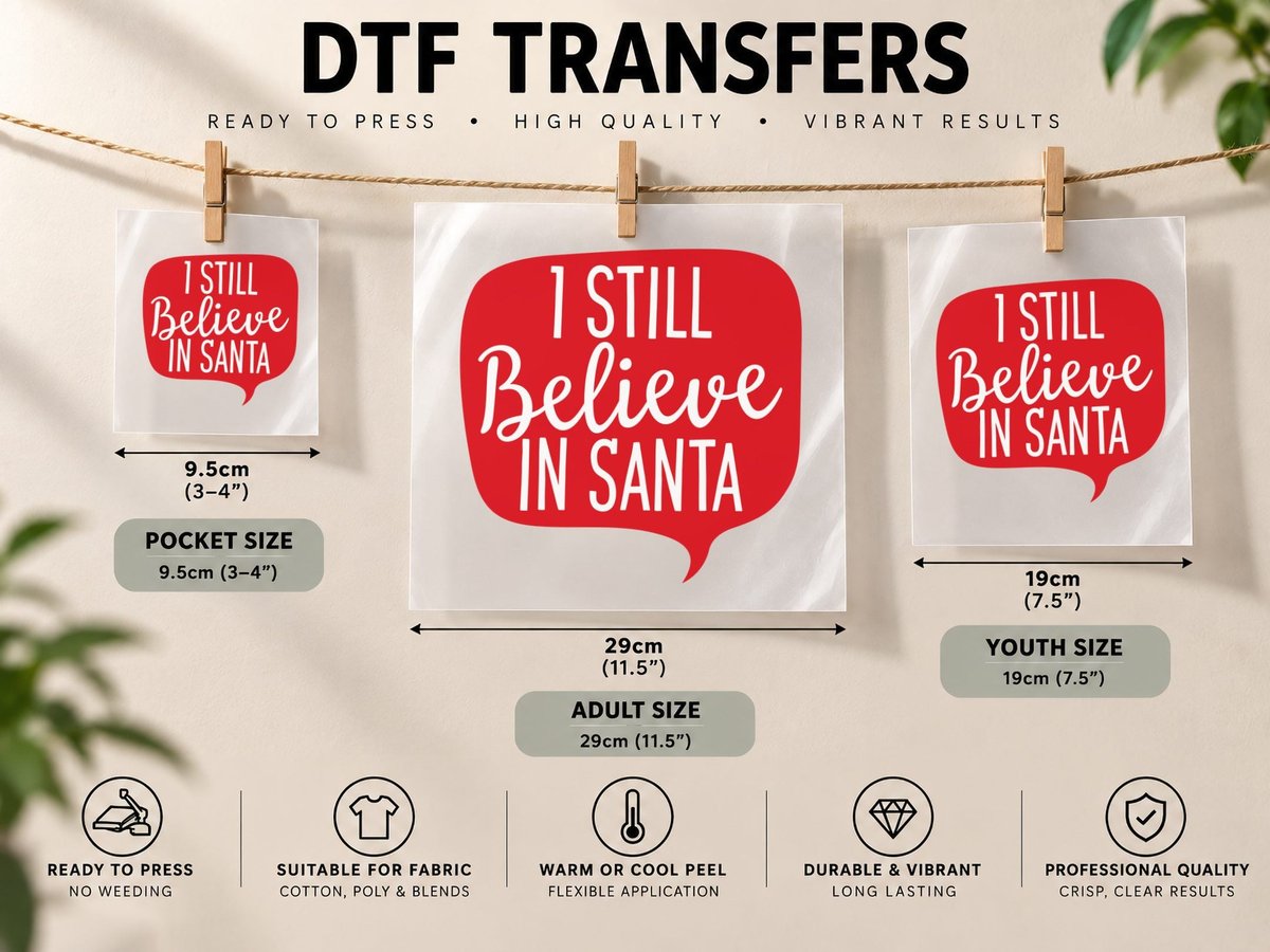 I Still Believe in Santa DTF Transfer Iron On