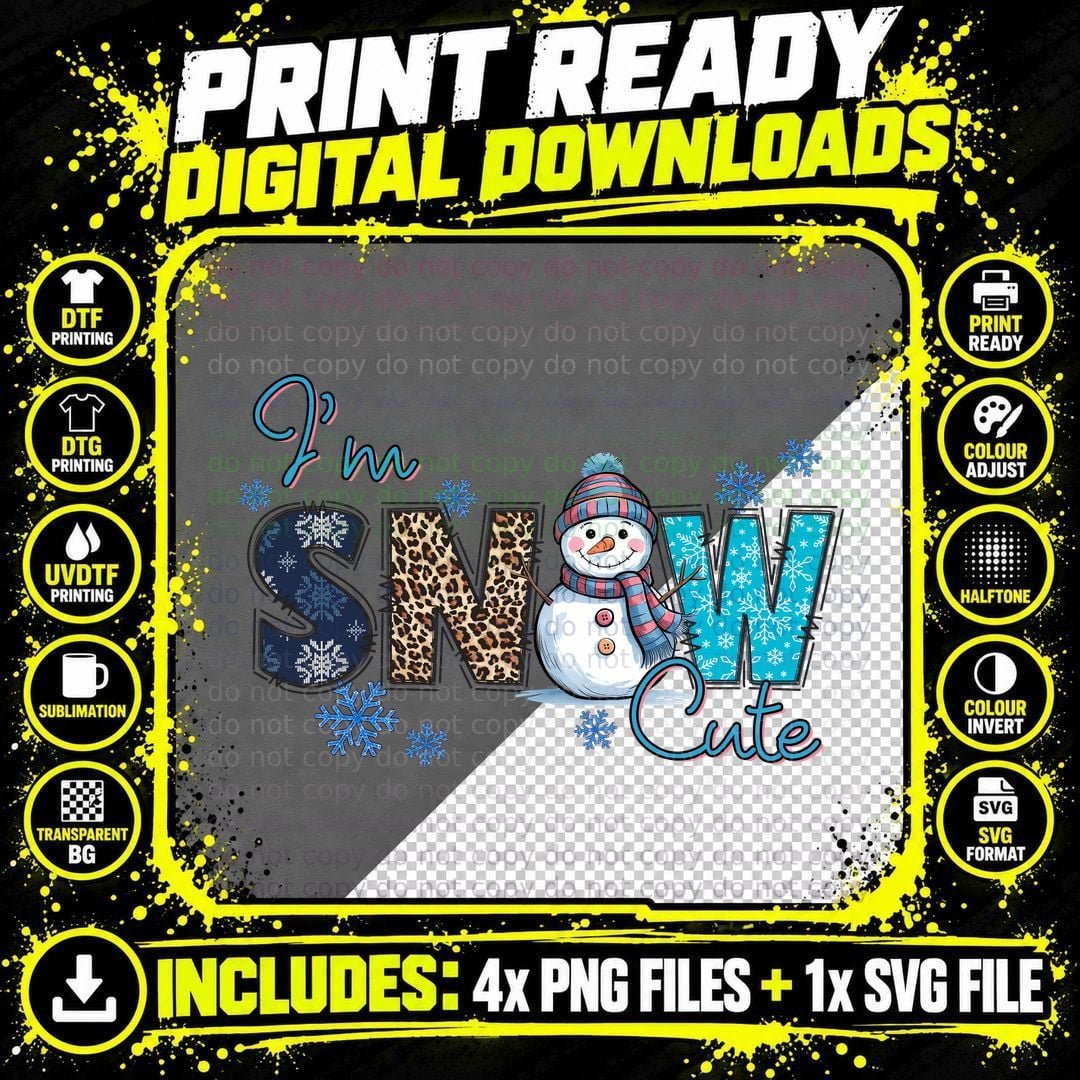 I'm Snow Cute Winter T-Shirt, Snowman in Winter Attire Png SVG Digital Bundle