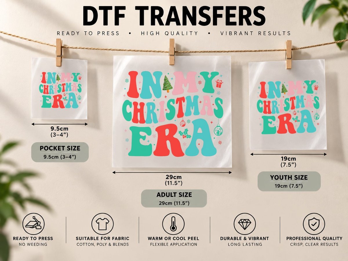 In My Christmas Era Cute Groovy Christmas Holiday Xmas DTF Transfer Iron On