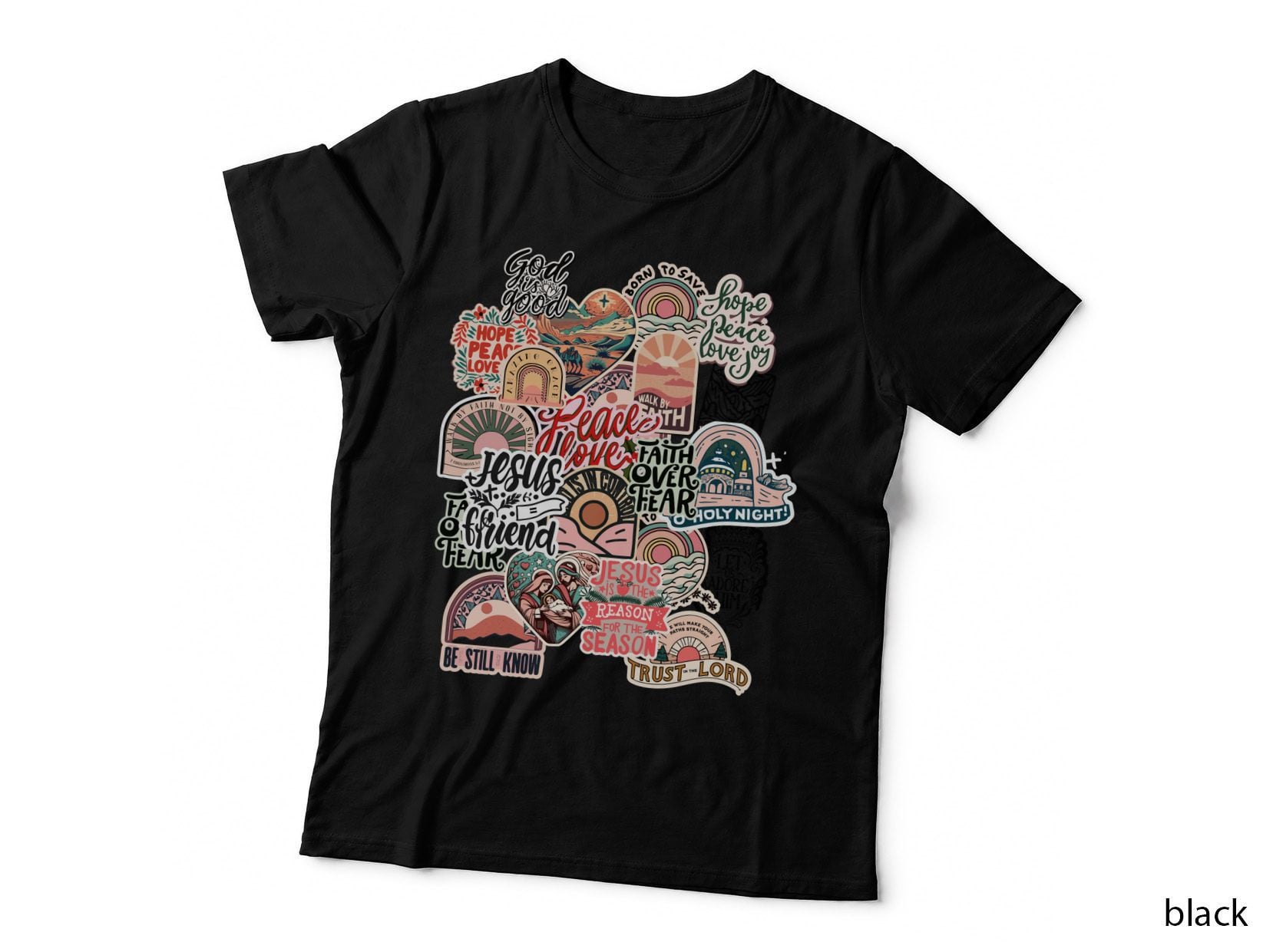 Inspirational Christian Christmas Collage T-Shirt