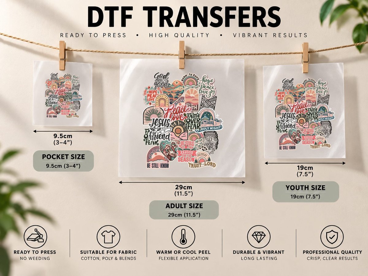 Inspirational Christian Christmas Collage DTF Transfer Iron On