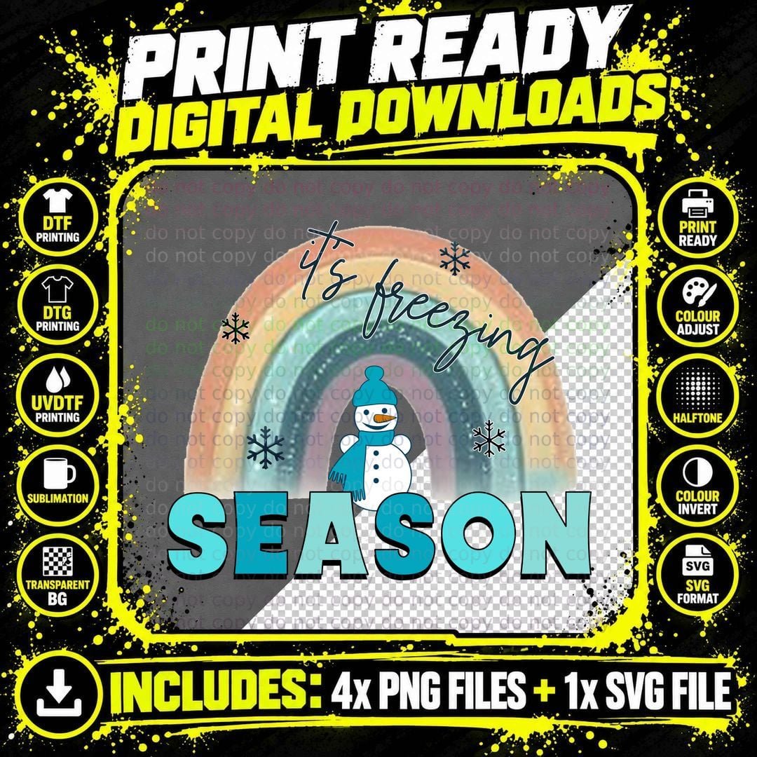 It's Freezing Season Winter T-Shirt Png SVG Digital Bundle